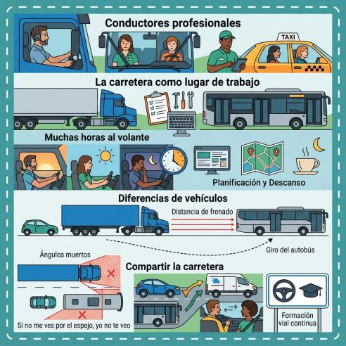 Conductores profesionales: compartir la carretera también es saber conducir